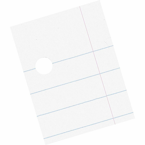 Pacon Ruled Composition Paper - Letter 500 Sheets - Wide Ruled Front Ruling - 0.38" Ruled - Red Margin - Letter - 8 1/2" x 11" Sheet Size - White Paper - Hole-punched - 500 / Ream (2402)
