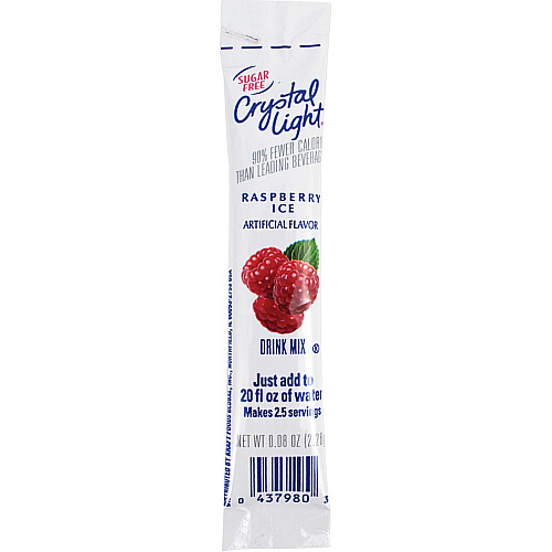 Crystal Light On-The-Go Raspberry Mix Sticks Powder - 0.08 oz - Raspberry Ice - 30 / Box (7980)