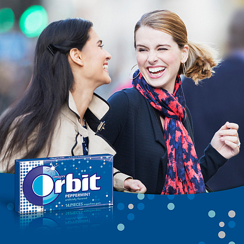Orbit Peppermint Sugarfree Gum - 12 packs Peppermint - Individually Wrapped - 14 /Pack - 12 / Box (21486)