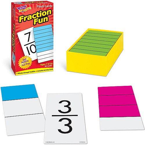 Trend Fraction Fun Flash Cards Learning - Educational - 96 / Box (53109)