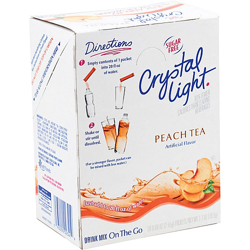 Crystal Light On-The-Go Mix Peach Sticks Powder - 0.09 oz - Peach Tea - 30 / Box (79730)