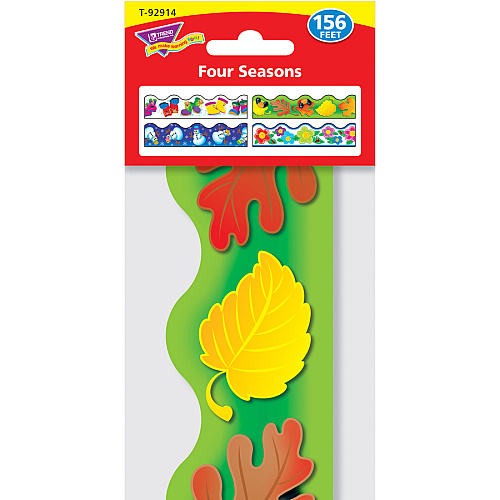 Trend Four Seasons Trimmer Pack 4 x Seasonal Image Shape - Precut, Reusable - 1872" Length - 48 / Set (92914)
