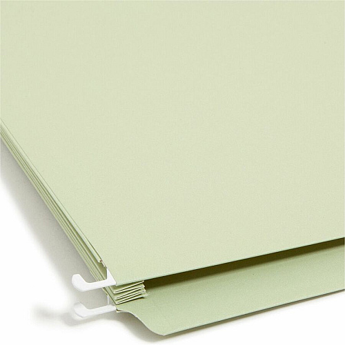 Smead FasTab 1/3 Tab Cut Legal Recycled Hanging Folder 8 1/2" x 14" - 3 1/2" Expansion - Top Tab Location - Assorted Tab Position - 11 pt. - 2 Plys - Moss - Reinforced Tab, Heavy Duty - 10% Recycled - 9 / Box (64322)