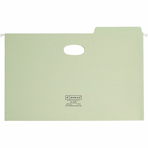 Smead FasTab 1/3 Tab Cut Legal Recycled Hanging Folder 8 1/2" x 14" - 3 1/2" Expansion - Top Tab Location - Assorted Tab Position - 11 pt. - 2 Plys - Moss - Reinforced Tab, Heavy Duty - 10% Recycled - 9 / Box (64322)