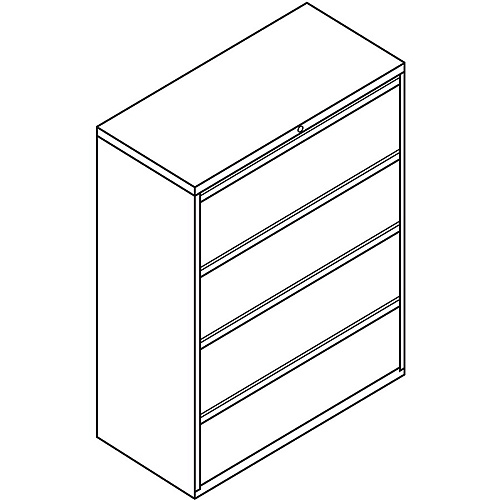 HON Brigade 800 H894 Lateral File 53.3" Height x 42" Width x 18" Depth - 4 - Finish: Light Gray (894LQ)