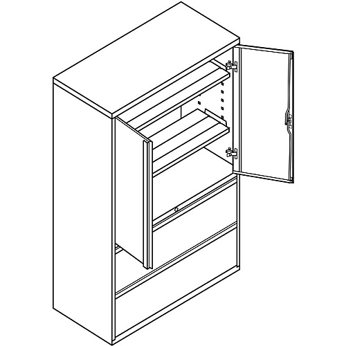 HON Brigade 800 H895LS Lateral File 64.3" Height x 42" Width x 18" Depth - 2 - 3 Shelve(s) - Finish: Light Gray - Radius Pull, Lockable, Glide, Removable Lock, Adjustable Shelf, Heavy Duty - For File Storage, Workstation, Desk, Office (895LSQ)