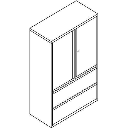 HON Brigade 800 H895LS Lateral File 64.3" Height x 42" Width x 18" Depth - 2 - 3 Shelve(s) - Finish: Light Gray - Radius Pull, Lockable, Glide, Removable Lock, Adjustable Shelf, Heavy Duty - For File Storage, Workstation, Desk, Office (895LSQ)