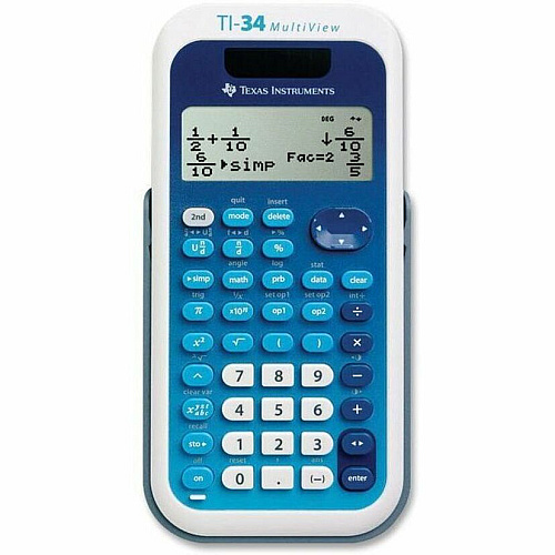 Texas Instruments TI-34 MultiView Scientific Calculator 4 Line(s) - Battery/Solar Powered - 0.8" Height x 3.2" Width x 6.1" Depth - 1 Each (TI34MV)