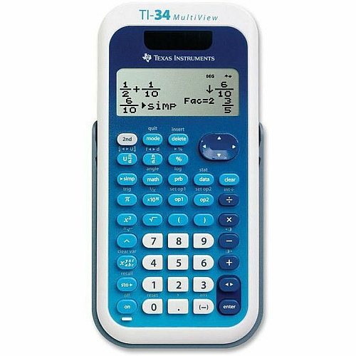 Texas Instruments TI-34 MultiView Scientific Calculator 4 Line(s) - Battery/Solar Powered - 0.8" Height x 3.2" Width x 6.1" Depth - 1 Each (TI34MV)