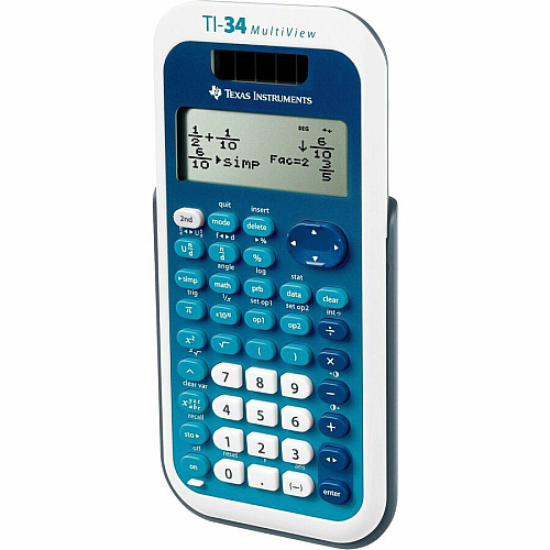 Texas Instruments TI-34 MultiView Scientific Calculator 4 Line(s) - Battery/Solar Powered - 0.8" Height x 3.2" Width x 6.1" Depth - 1 Each (TI34MV)