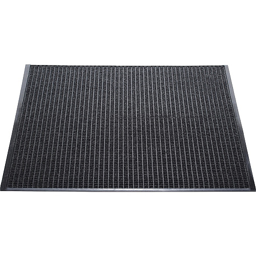 Genuine Joe WaterGuard Indoor/Outdoor Mats Carpeted Floor, Hard Floor, Indoor, Outdoor - 60" Length x 36" Width - Rubber, Polypropylene - Charcoal Gray - 1 Each (GJO59473)