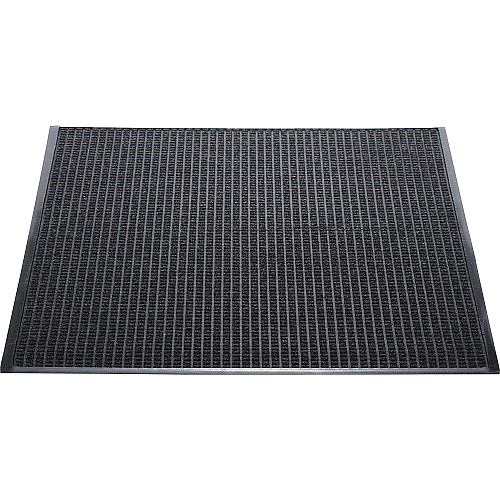 Genuine Joe WaterGuard Indoor/Outdoor Mats Carpeted Floor, Hard Floor, Indoor, Outdoor - 60" Length x 36" Width - Rubber, Polypropylene - Charcoal Gray - 1 Each (GJO59473)