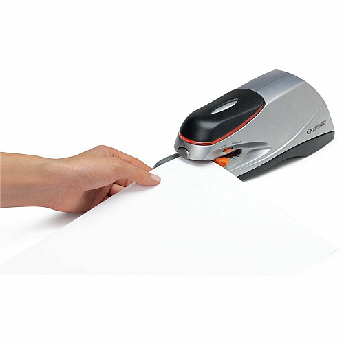 Swingline Optima 20 Electric Stapler Staples Upto 20 Sheet of 20lb Paper - Holds Upto 210 Staple - Full Strip - Staple Size: 0.25" - Front - 6 x AA - Silver, Black - Plastic - 1 Each (48208)