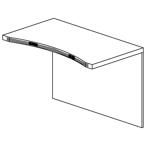 Safco Aberdeen Series Contour Bridge 29.5" Height x 42" Width x 24" Depth - Fluted Edge - Material: Particleboard - Finish: Laminate, Mocha - Cord Management, Modesty Panel, Leveling Glide, Grommet, Scratch Resistant - 1 Each (ACB4224LDC)