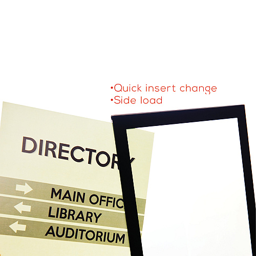 Deflecto Superior Image Bordered Sign Holder 11" Width x 8.5" Length - Clear, Black - 1 Each (69775)