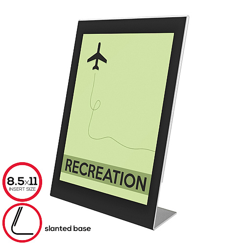 Deflecto Superior Image Bordered Sign Holder 11" Width x 8.5" Length - Clear, Black - 1 Each (69775)