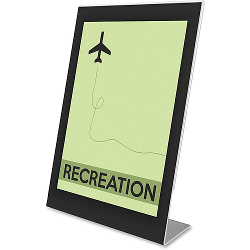 Deflecto Superior Image Bordered Sign Holder 11" Width x 8.5" Length - Clear, Black - 1 Each (69775)