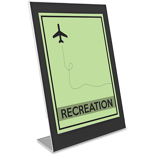 Deflecto Superior Image Bordered Sign Holder 11" Width x 8.5" Length - Clear, Black - 1 Each (69775)