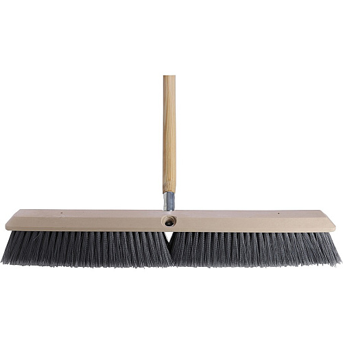 Genuine Joe Heavy-duty Floor Sweep with Handle 24" Polypropylene Bristle - 60" Handle Length x 1.25" Handle Diameter - Hardwood Handle - 1 Each (GJO60467)