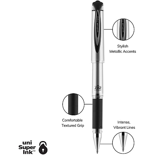 uni-ball uniball&trade; 207 Impact Gel Pen Refill 1 mm , Bold Point - Black Ink - Acid-free, Water Resistant, Fade Resistant, Super Ink - 2 / Pack (65808PP)