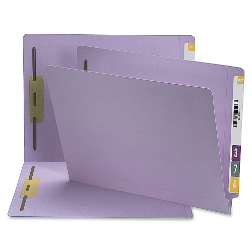 Smead Straight Tab Cut Letter Recycled Fastener Folder 8 1/2" x 11" - 2 x 2B Fastener(s) - 2" Fastener Capacity - 11 pt. - 2 Plys - Lavender - 10% Recycled - 50 / Box (25540)
