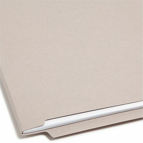 Smead Straight Tab Cut Letter Recycled Fastener Folder 8 1/2" x 11" - 3/4" Expansion - 2 x 2B Fastener(s) - 2" for Folder - 11 pt. - 2 Plys - Gray - 10% Recycled - 50 / Box (25849)