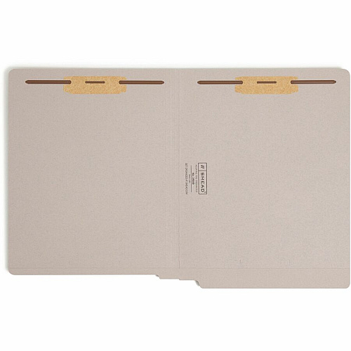 Smead Straight Tab Cut Letter Recycled Fastener Folder 8 1/2" x 11" - 3/4" Expansion - 2 x 2B Fastener(s) - 2" for Folder - 11 pt. - 2 Plys - Gray - 10% Recycled - 50 / Box (25849)