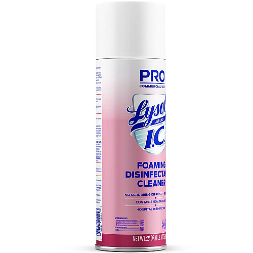 Lysol&reg; I.C. Foaming Disinfectant Cleaner, 24 oz. Can Ready-To-Use - 24 fl oz (0.8 quart) - Non-abrasive, Bleach-free, Anti-bacterial, Deodorize, Rinse-free, Scrub-free - White Aerosol Spray Can - 1 Each (95524)