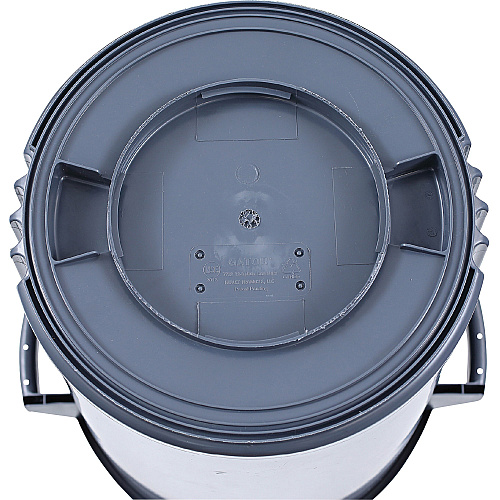 Genuine Joe Heavy-Duty Trash Container 32 gal Capacity - Side Handle, Venting Channel - Plastic - Gray - 1 Each (GJO60463)