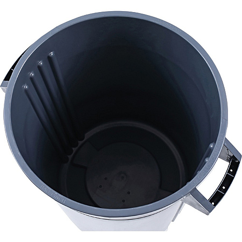 Genuine Joe Heavy-Duty Trash Container 32 gal Capacity - Side Handle, Venting Channel - Plastic - Gray - 1 Each (GJO60463)