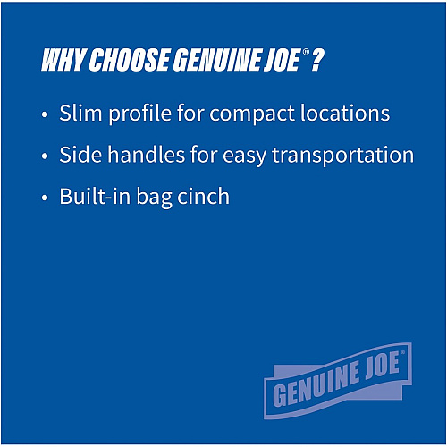 Genuine Joe 23-gallon Space-Saving Waste Container 23 gal Capacity - Rectangular - Handle - 30" Height x 20" Width x 11" Depth - Gray - 1 Each (GJO60465)