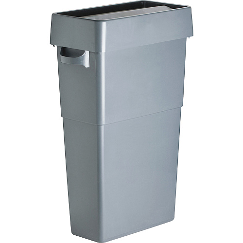 Genuine Joe 23-gallon Space-Saving Waste Container 23 gal Capacity - Rectangular - Handle - 30" Height x 20" Width x 11" Depth - Gray - 1 Each (GJO60465)