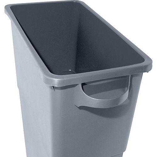 Genuine Joe 23-gallon Space-Saving Waste Container 23 gal Capacity - Rectangular - Handle - 30" Height x 20" Width x 11" Depth - Gray - 1 Each (GJO60465)