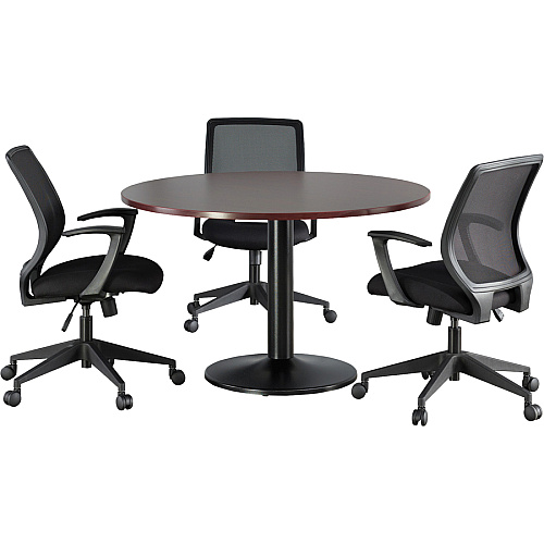 Lorell Essentials Round Conference Table Steel Base Round Base - 28.50" Height x 23.63" Width x 23.63" Depth - Conferencing - Assembly Required - Black - 1 Each (LLR87241)
