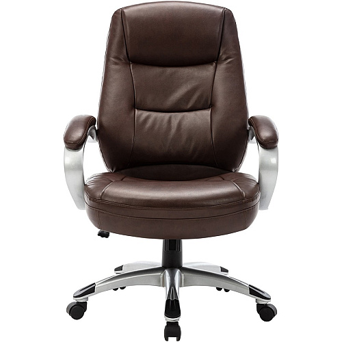 Lorell Westlake Series Executive High-Back Chair Saddle Seat Color - Leather Seat Material - Black Frame Color - Polyurethane Frame Material - Saddle - 1 Each (LLR63280)