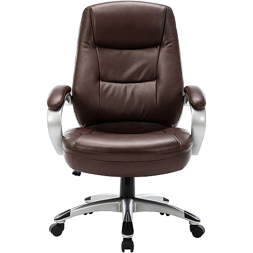 Lorell Westlake Series Executive High-Back Chair Saddle Seat Color - Leather Seat Material - Black Frame Color - Polyurethane Frame Material - Saddle - 1 Each (LLR63280)