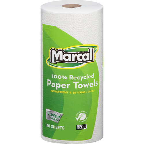 Marcal Giant Paper Towel in a Roll Out Carton 2 Ply - 140 Sheets/Roll - White - Paper - 12 / Carton (06183)