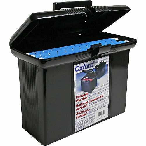 Pendaflex Portafile File Storage Box External Dimensions: 11" Width x 6.5" Depth x 14" Height - Latch Lock Closure - Black - For File, Document - 1 Each (41732)