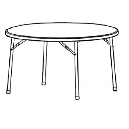 Lorell Ultra-Lite Banquet Folding Table Round Top - 600 lb Capacity - 48" Table Top Diameter - 29.25" Height x 48" Width x 48" Depth - Indoor, Outdoor - Gray, Powder Coated - 1 Each (LLR60327)