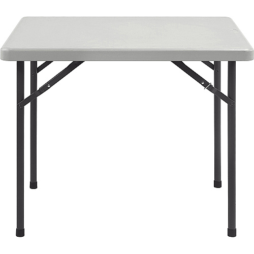 Lorell Ultra-Lite Banquet Folding Table Square Top - 600 lb Capacity - 29" Height x 36" Width x 36" Depth - Indoor, Outdoor - Gray, Powder Coated - 1 Each (LLR60328)