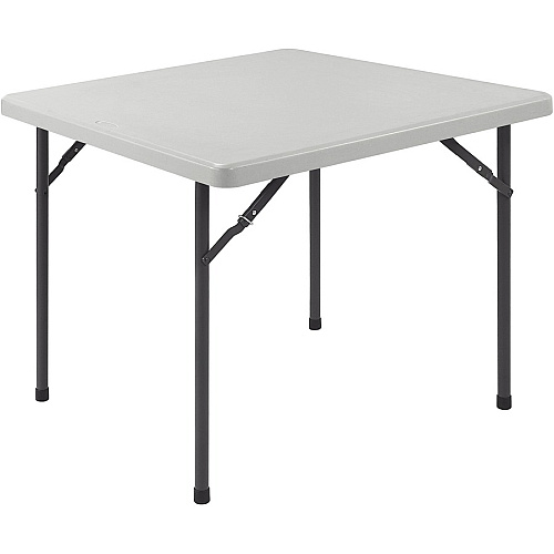 Lorell Ultra-Lite Banquet Folding Table Square Top - 600 lb Capacity - 29" Height x 36" Width x 36" Depth - Indoor, Outdoor - Gray, Powder Coated - 1 Each (LLR60328)