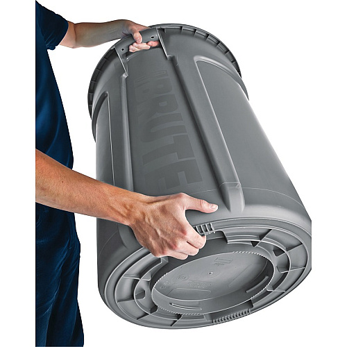 Rubbermaid Commercial Brute 32-Gallon Vented Recycling Container 32 gal Capacity - Round - Handle, Heavy Duty, Reinforced, UV Coated, Damage Resistant, Warp Resistant, Peel Resistant - 27.3" Height x 21.9" Diameter - Plastic - Blue - 1 Each (263273)
