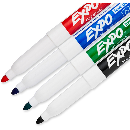 Expo Low-Odor Dry-erase Markers Fine Marker Point - Assorted Ink - 4 / Set (86674K)