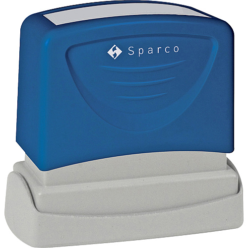 Sparco Business Stamp Custom Message Stamp - 0.63" Impression Width x 2.44" Impression Length - Blue - 1 Each (CS60460)