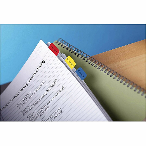 Post-it&reg; Durable Tabs 36 Write-on Tab(s) - 1.50" Tab Height x 1" Tab Width - Red, Yellow, Blue Tab(s) - Wear Resistant, Tear Resistant, Repositionable - 36 / Pack (686RYBT)