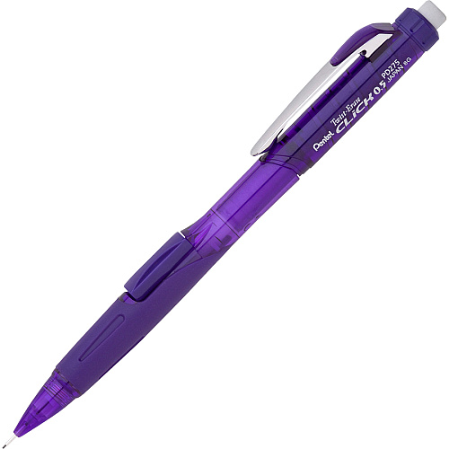 Pentel .5mm Twist Erase Click Mechanical Pencils 0.5 mm Lead - #2 - Refillable - Transparent Barrel - 1 / Pack (PD275TLEBP)