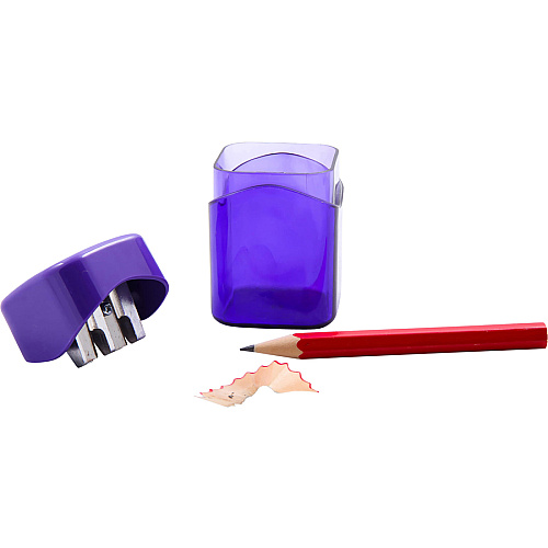 Baumgartens Dual Hole Wave Sharpener with Receptacle Handheld - 2 Hole(s) - 2.1" Height x 2" Width - Plastic - Assorted - 1 Each (19060)