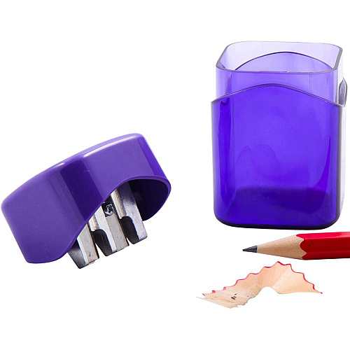 Baumgartens Dual Hole Wave Sharpener with Receptacle Handheld - 2 Hole(s) - 2.1" Height x 2" Width - Plastic - Assorted - 1 Each (19060)