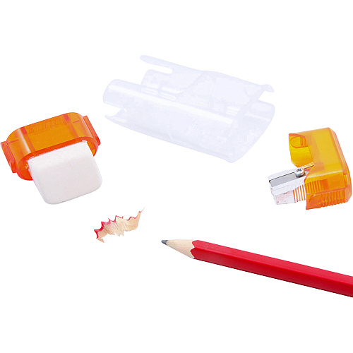 Baumgartens Single-Hole Trap Door Pencil Sharpener with Eraser Handheld - 1 Hole(s) - 2.6" Height x 1" Width - Plastic - Assorted - 1 Each (19550)