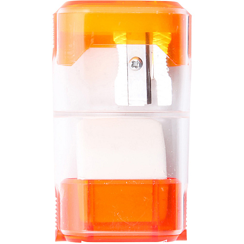 Baumgartens Single-Hole Trap Door Pencil Sharpener with Eraser Handheld - 1 Hole(s) - 2.6" Height x 1" Width - Plastic - Assorted - 1 Each (19550)